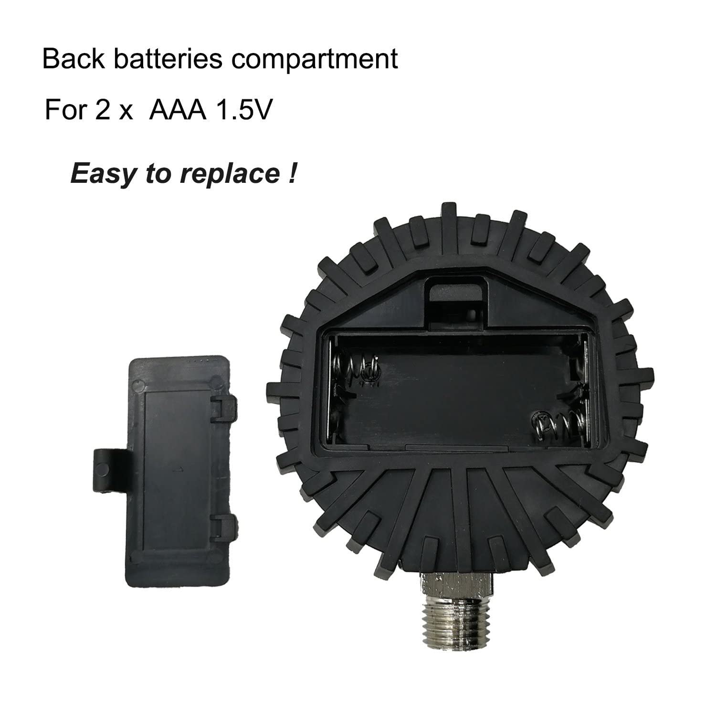 Digital Air Pressure Gauge with 1/4'' NPT Bottom Connector and Rubber Protector, 5-200psi Tire Pressure Gauge, Accuracy 1% F.S.